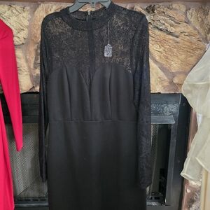 Lulu's Black Lace Long Sleeve Dress